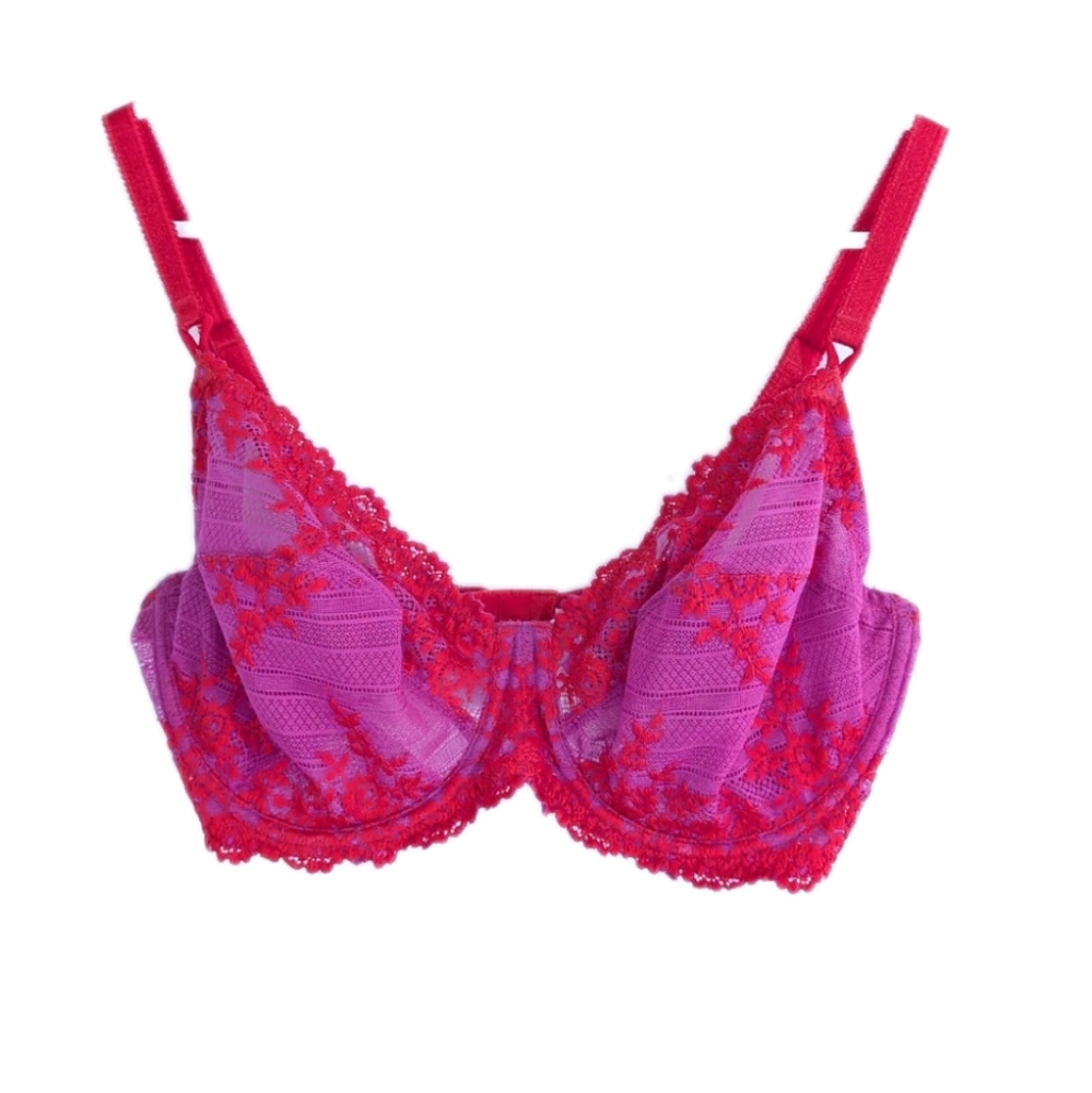 Wacoal Embrace Lace Underwire Bra 38DD Women Plus size 65191 unlined red